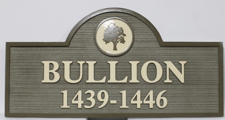 H17030A - Carved Sign for "Bullion"