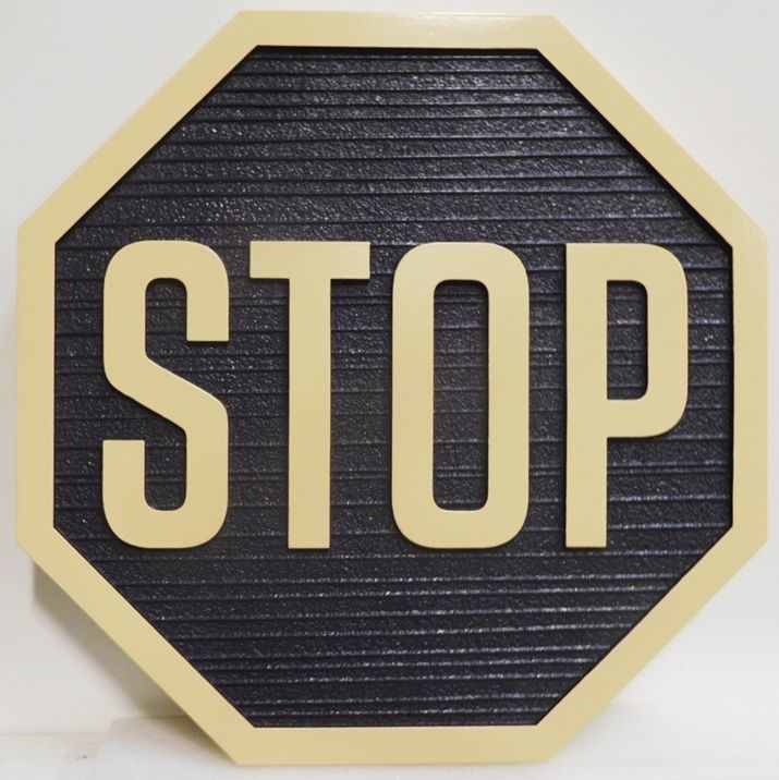 H17173 - Carved and Sandblasted HDU STOP Sign 