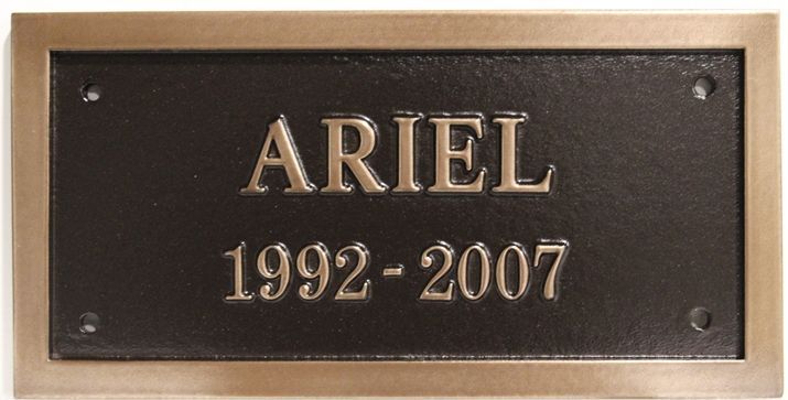 M7072 - 2.5-D Raised Relief Bronze-Plated Memorial Plaque