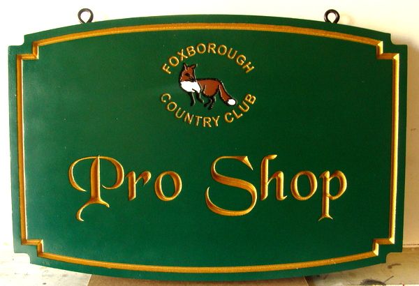 E14208 - Engraved Golf  Pro Shop Sign, with 24K Gold  