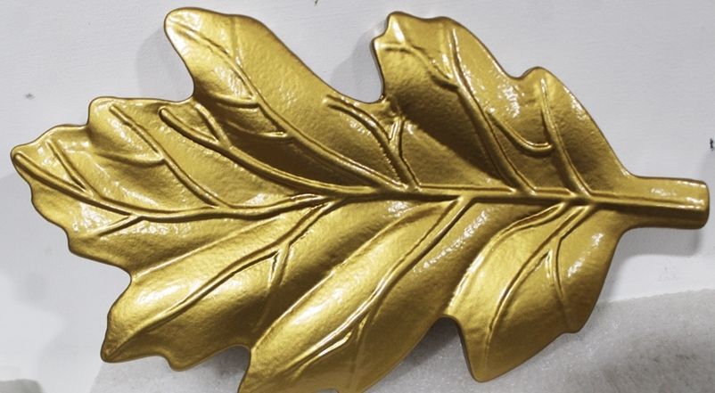 M7434 - 3D Metallic Gold Painted Leaf with Acorn (Back)