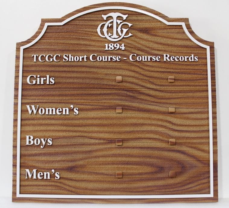 E14721 - Carved Sign for "TCGC Short Course"