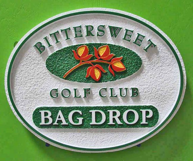 E14510- Sandblasted HDU Golf Course Bag Drop Sign