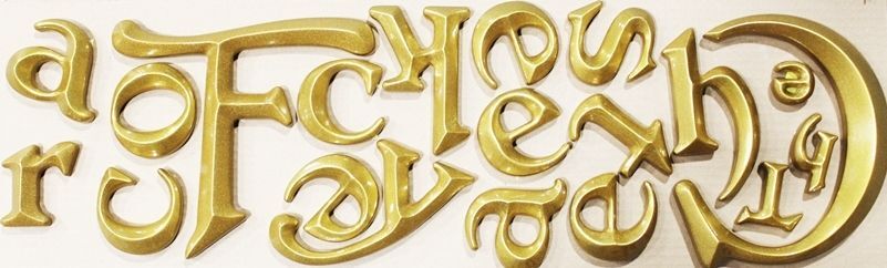 M7352 - Custom Carved Gold Leafed Letters for the "Cheesecake Factory"