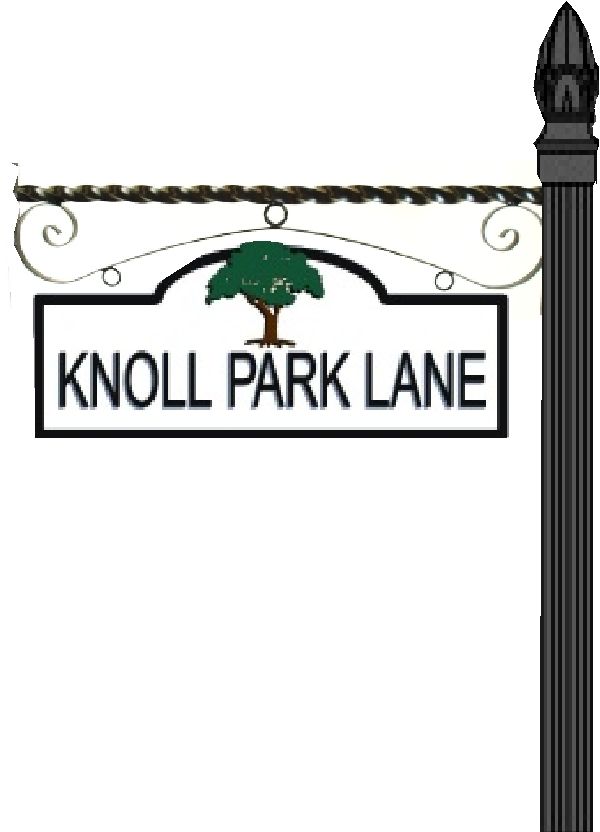 H17010 - Oak Tree Street Sign with Reverse Scroll Bracket