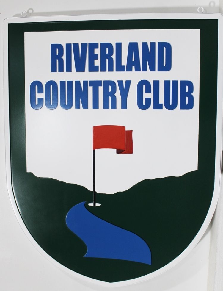 E14153 - Carved Sign for "Riverland Country Club"