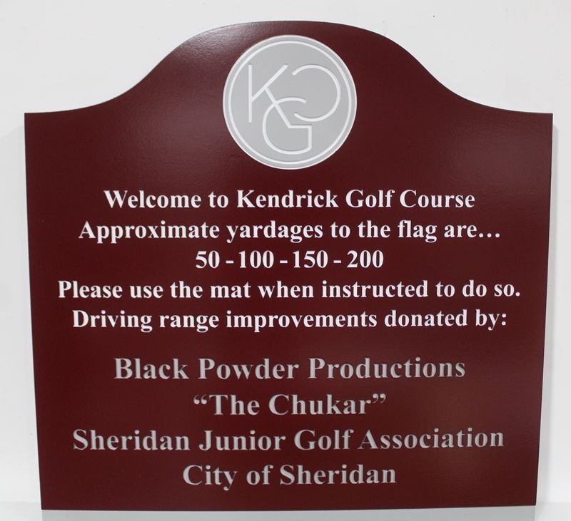 E14507 - Carved Sign for "Kendrick Golf Course"