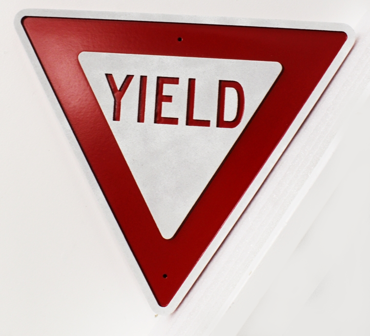 H17184 Carved and Engraved HDU YIELD Sign