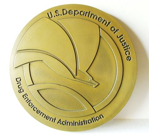 M7128- Brass Wall Plaque for Department of Justice Great Seal (new version)