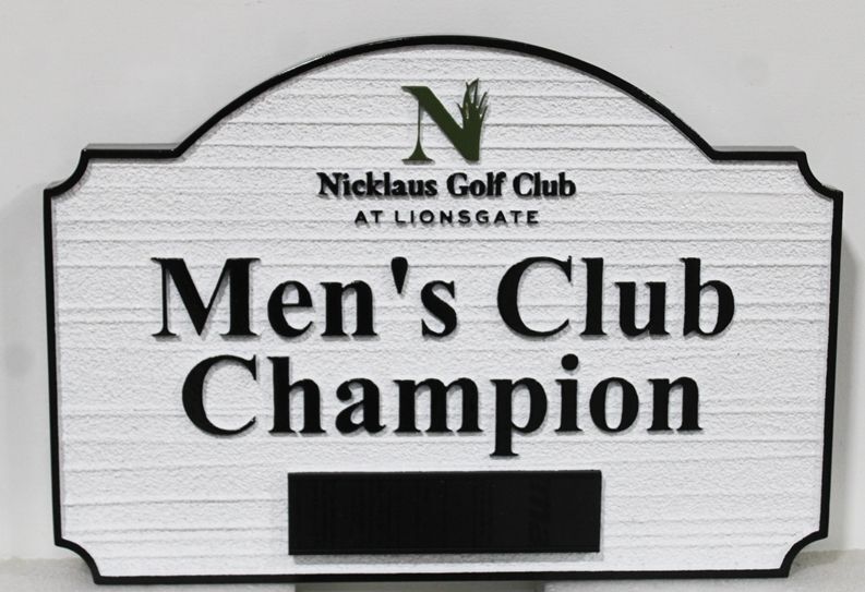 E14244A - Carved HDU Reserved Parking Space Sign for the  "Men's Club Champion" 