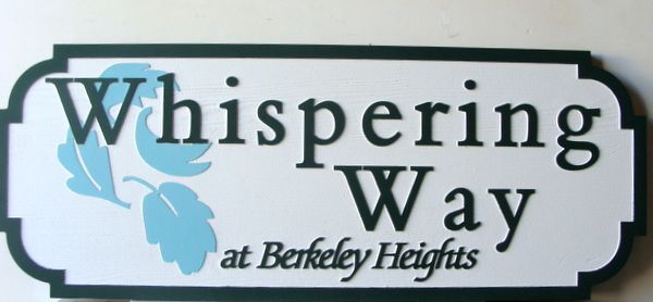 H17040 - Carved and Sandblasted HDU Street Name Sign, Whispering Way