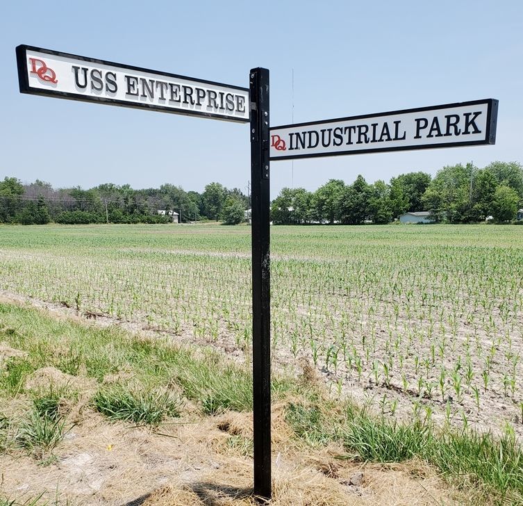 H17017 - Carved Sign for "USS Enterprise/Industrial Park"