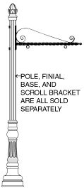 E14861 - Round Aluminum Post and Scroll Bracket Combination for Hanging Golf Sign