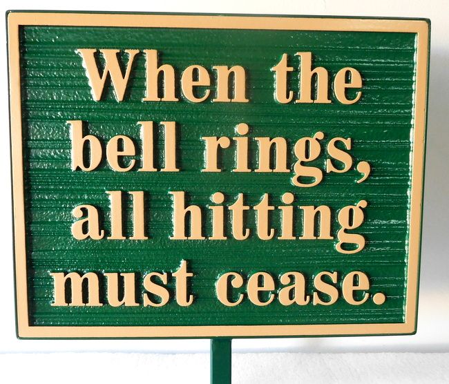 E14513 - Carved and Sandblasted Driving Range Rule Sign