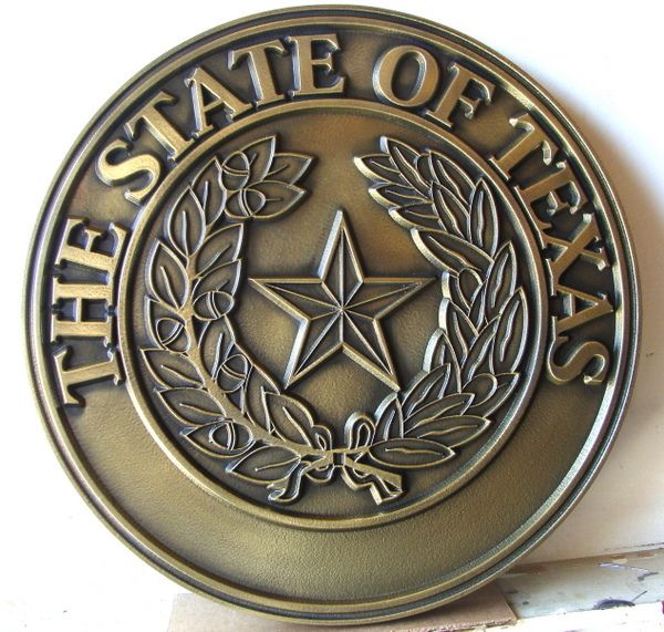 M7139 - Brass Wall Plaque of the Great Seal of Texas