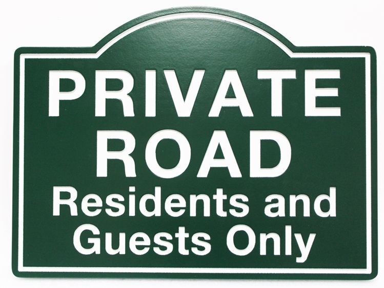 H17139 - Engraved  High-Density-Urethane (HDU)  Sign ,  "Private Road "   