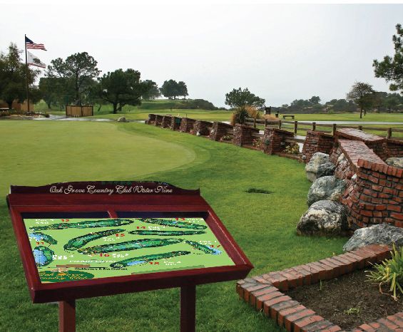 E14227 - Golf Course 3D Map Mounted in Redwood Box