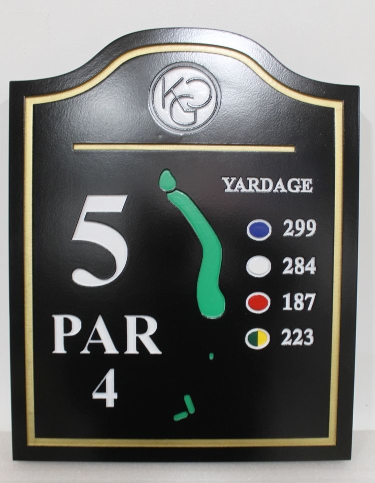 E14425 - Carved Golf Course Sign for Hole 5