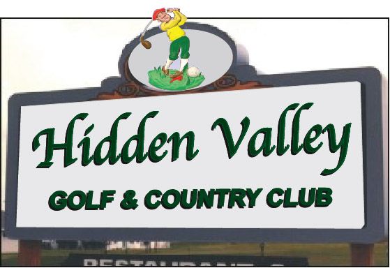 E14013 - Golf & Country Club Entrance Sign with Golfer