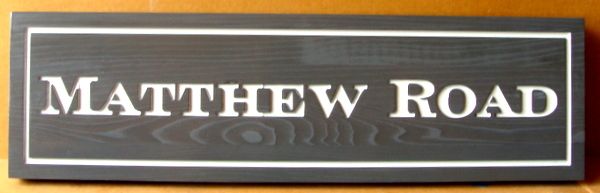 M17059 - Carved Western Red Cedar Road Name Sign, Matthew Road