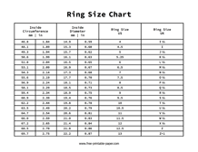 Ring Size Chart