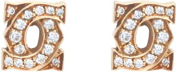 C de Cartier collection, entrelace diamond stud earrings in 18k.C de Cartier collection, entrelace diamond stud earrings in 18k.