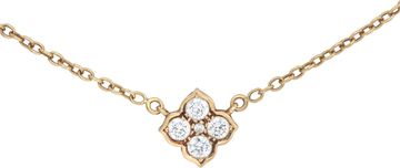 Cartier Hindu Lotus collection diamonds chain/necklace in 18k yellow gold. Round brilliant diamonds total approx. weight: 0.37 cara