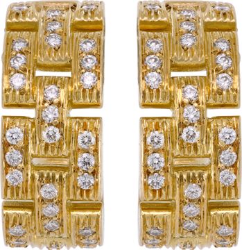 Cartier Panthere Maillon diamond earrings in 18k yellow gold