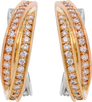 Cartier Trinity diamond hoop earrings in 18k