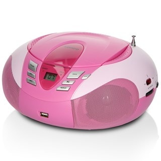 Lenco SCD-37 USB Pink CD Player with FM Radio