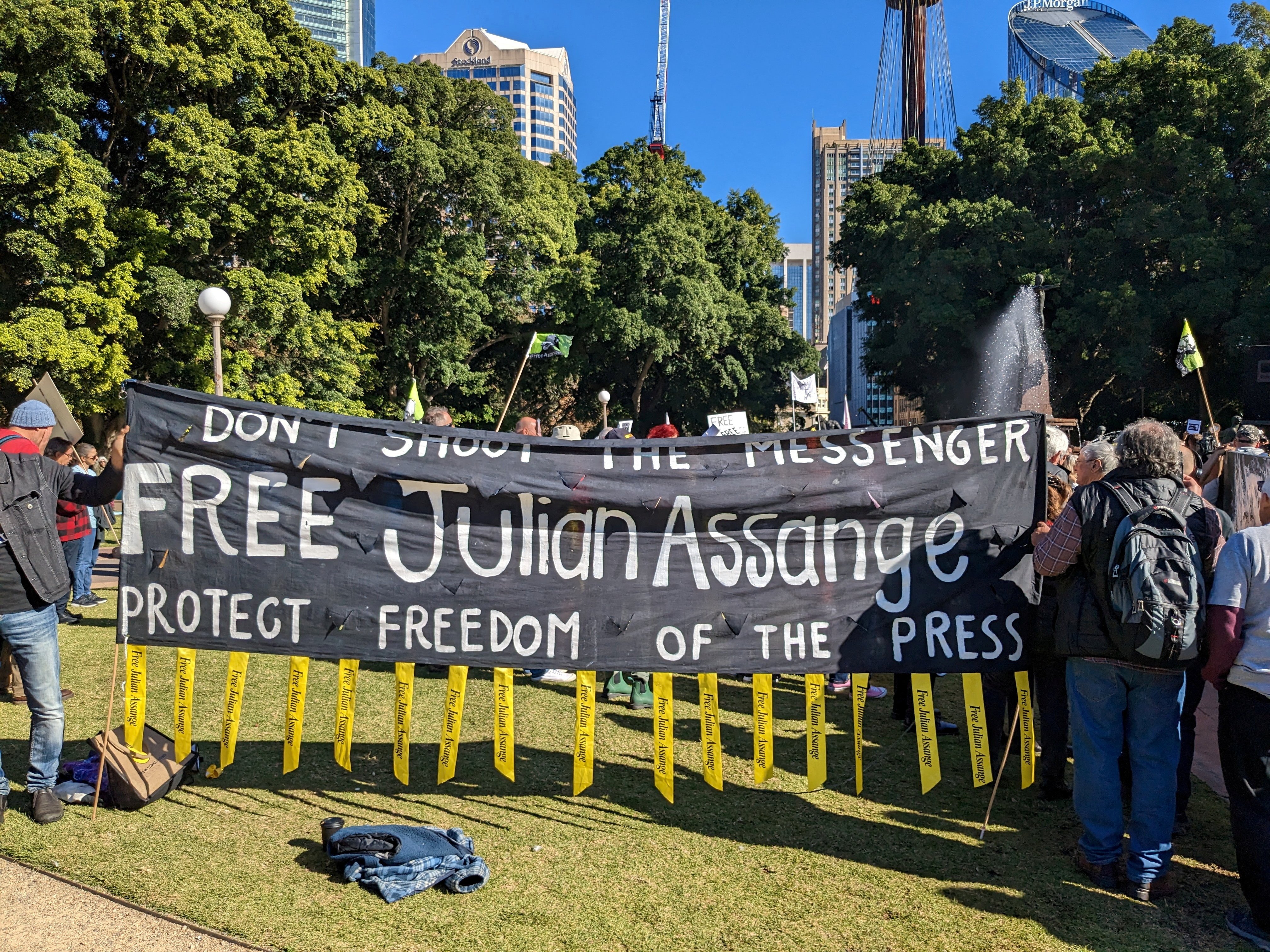 Supporters of Julian Assange demonstrate in Sydney, Australia, in May. Photo: Reuters