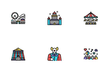 Amusement Park Entertainment Icon Pack