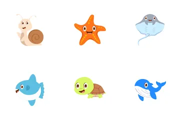 Animales submarinos Paquete de Iconos