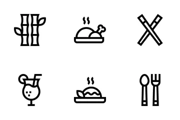 Asian Food Restaurant Icon Pack