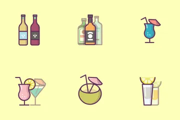 Bebidas alcohólicas Paquete de Iconos