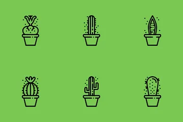 Cactus y suculentas Paquete de Iconos