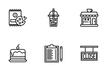 Café And Coffee Shop Icon Pack