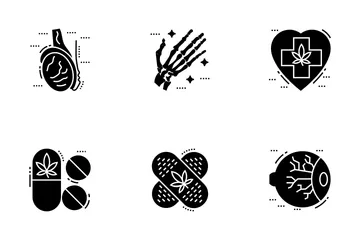 Cells, Organs, Medical Cannabis Icon Pack