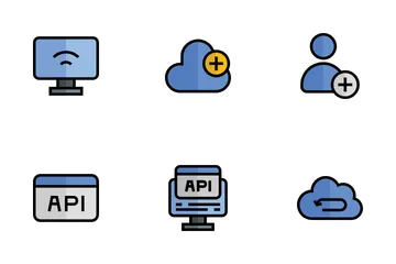 Computación en la nube Paquete de Iconos