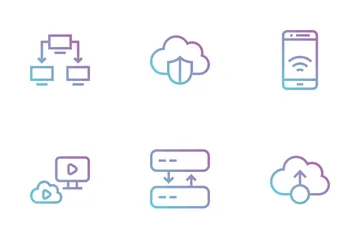 Computación en la nube Paquete de Iconos