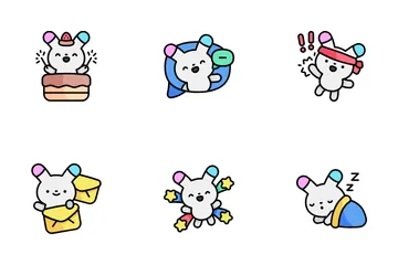 Conejito kawaii Paquete de Iconos