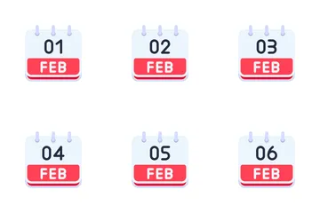 February Calendar Icon Pack