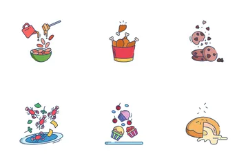 Food Levitation Icon Pack