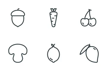 Frutas vegetales Paquete de Iconos