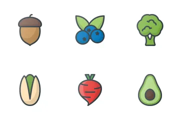 Frutas vegetales Paquete de Iconos