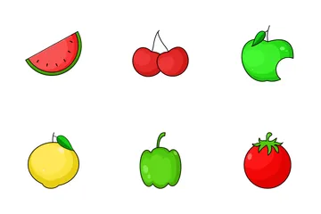 Frutas vegetales Paquete de Iconos