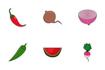 Frutas vegetales Paquete de Iconos