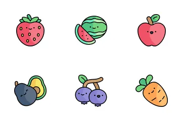 Frutas y vegetales Paquete de Iconos