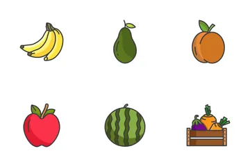 Frutas y vegetales Paquete de Iconos