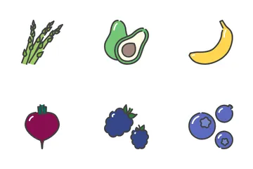 Frutas y vegetales Paquete de Iconos